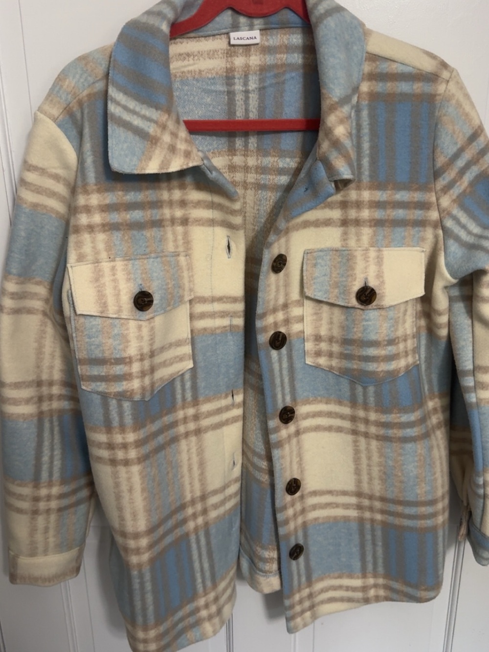 Lascana Women’s Cream & Light Blue Plaid Jacket